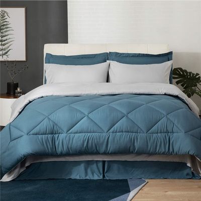 Ensemble de literie de luxe imprimé aux fleurs pour lit queen size 7 pièces couverture de couette