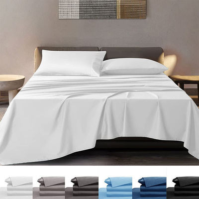 Couverture de lit plat en bambou pur et doux avec poches profondes