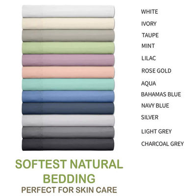 Couverture de lit plat en bambou pur et doux avec poches profondes