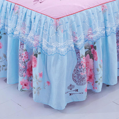 Hôtel style draps en dentelle double avec jupe couette couverture lit imperméable ensemble