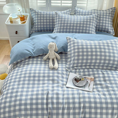 Grade A 2024 Tendance épaissie brossée en coton lavé Lit four-piece ensemble feuille en gros