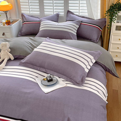 Grade A 2024 Tendance épaissie brossée en coton lavé Lit four-piece ensemble feuille en gros