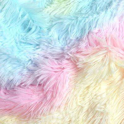 200TC Compteur de fils Lit de lit Faux fourrure couette Mink Rainbow Plush Fluffy Luxe