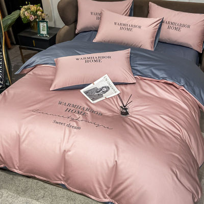 Lyocell géométrique 100% Tencel lit ensemble avec bandeau design couette couverture ensemble personnalisé
