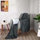 Couverture de laine de laine grise en microfibre douce 300GSM King Taille 90x102 pouces par Utopia Lit