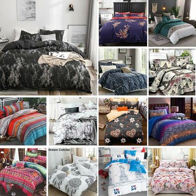 3PCS Couleurs personnalisées Couverture de couette de luxe Ensemble de lit 100% coton