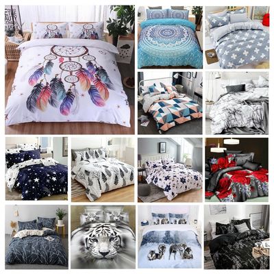 3PCS Couleurs personnalisées Couverture de couette de luxe Ensemble de lit 100% coton