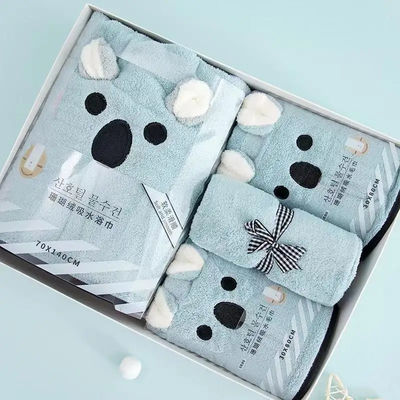 Logo personnalisé séchage rapide 4 pièces ensemble de serviettes de bain Touch doux main et visage Impression Luxe ensemble de serviettes pour tous les âges