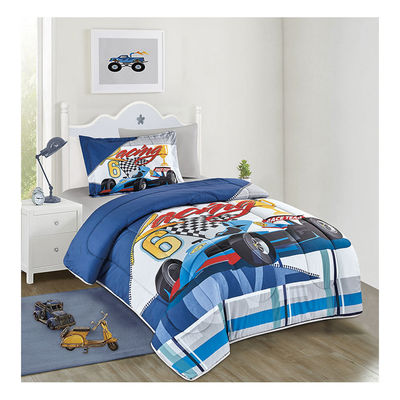 Accueil 4PCS Ensemble de dessins animés mignons Imprimés Pour enfants Couverture de couette Ensemble 100% coton Lit de couette
