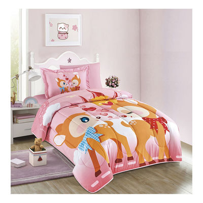 Accueil 4PCS Ensemble de dessins animés mignons Imprimés Pour enfants Couverture de couette Ensemble 100% coton Lit de couette