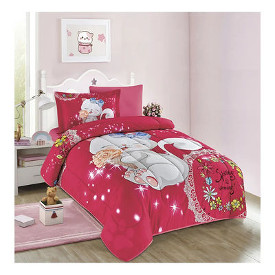 Accueil 4PCS Ensemble de dessins animés mignons Imprimés Pour enfants Couverture de couette Ensemble 100% coton Lit de couette