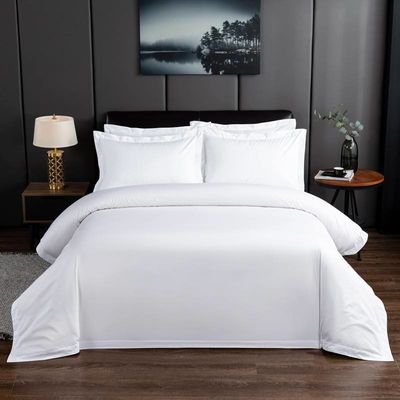 Luxe 5 étoiles Hilton lit ensemble Lit en 400TC modèle solide avec couverture de couette personnalisée