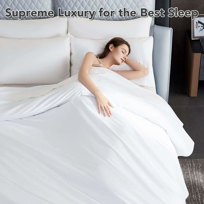 Luxe 5 étoiles Hilton lit ensemble Lit en 400TC modèle solide avec couverture de couette personnalisée