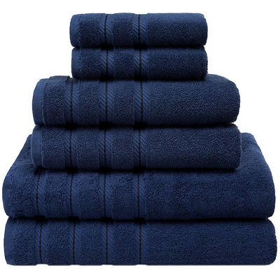 Transformez votre douche de salle de bain avec notre Dobby Border 100% coton ensemble de serviettes toute la saison