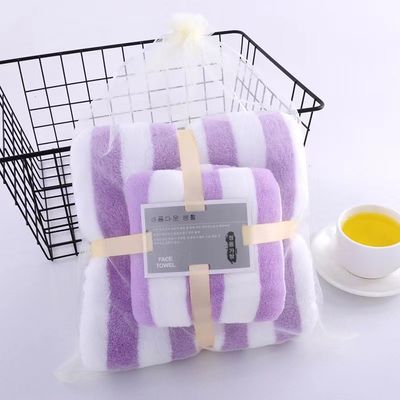 Ensemble de serviettes de bain en laine de corail tissé Large bord Enveloppement épais et absorbant Idéal pour les cadeaux