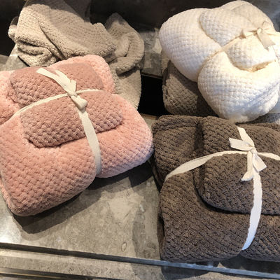 Accueil Logo personnalisé Velours de corail Microfibres d'ananas Montre une serviette et une serviette de bain