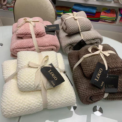 Accueil Logo personnalisé Velours de corail Microfibres d'ananas Montre une serviette et une serviette de bain