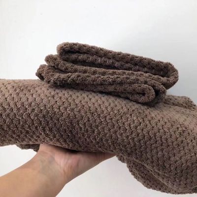 Accueil Logo personnalisé Velours de corail Microfibres d'ananas Montre une serviette et une serviette de bain