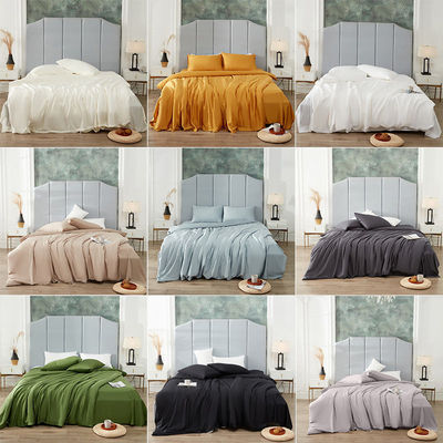 4 pièces de lit en bambou teinté et jetable avec imprimés en couleur