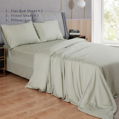 4 pièces de lit en bambou teinté et jetable avec imprimés en couleur