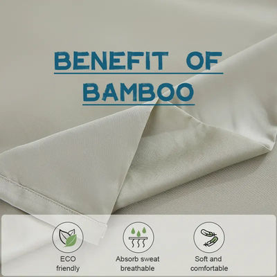 4 pièces de lit en bambou teinté et jetable avec imprimés en couleur
