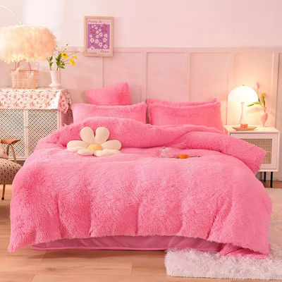 Ensemble de lit en polyester de couleur solide couverture de couette de flanelle