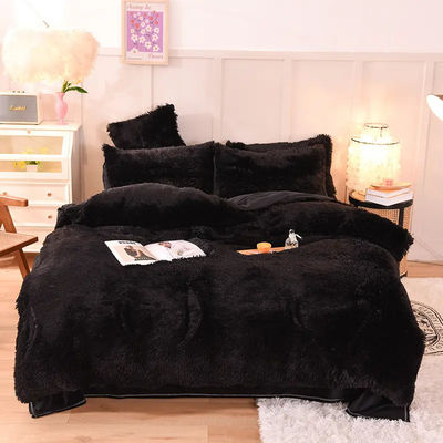 Ensemble de lit en polyester de couleur solide couverture de couette de flanelle