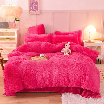 Ensemble de lit en polyester de couleur solide couverture de couette de flanelle