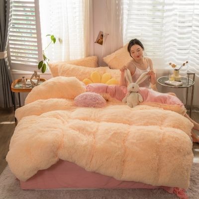 100% polyester automne et hiver mink velours four-pièce pour la literie confortable