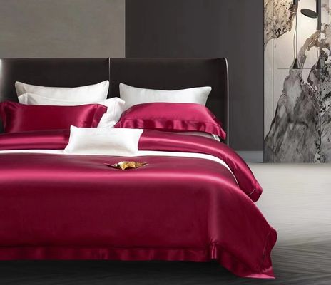 Ensemble de literie en soie, taille reine, feuilles de satin, 4 feuilles, couverture de lit pour la maison, hôtel de luxe.
