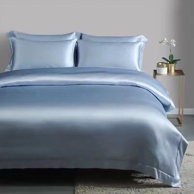 Ensemble de literie en soie, taille reine, feuilles de satin, 4 feuilles, couverture de lit pour la maison, hôtel de luxe.