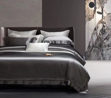 Ensemble de literie en soie, taille reine, feuilles de satin, 4 feuilles, couverture de lit pour la maison, hôtel de luxe.