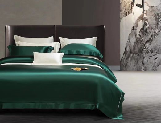 Ensemble de literie en soie, taille reine, feuilles de satin, 4 feuilles, couverture de lit pour la maison, hôtel de luxe.