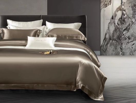 Ensemble de literie en soie, taille reine, feuilles de satin, 4 feuilles, couverture de lit pour la maison, hôtel de luxe.