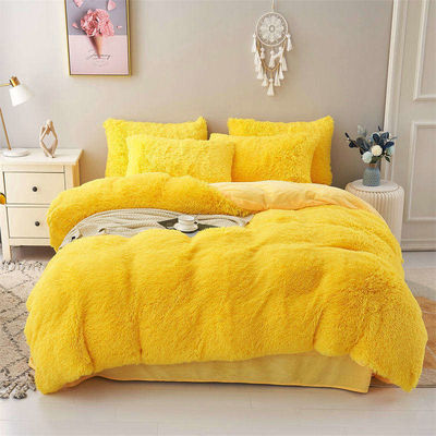 4 pièces de draps multicolores pour les enfants Chambre de fille en four Velvet Fluffy Plush