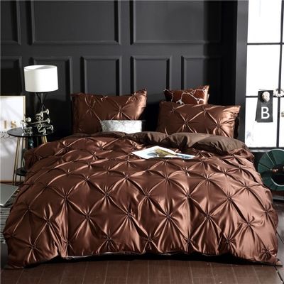 3D Luxury Style Hotel Home Blanc Euro Couverture de couette avec couverture d'oreiller 3 pièces ensemble de lit