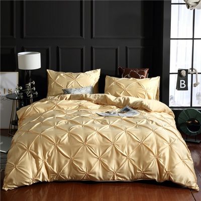 3D Luxury Style Hotel Home Blanc Euro Couverture de couette avec couverture d'oreiller 3 pièces ensemble de lit