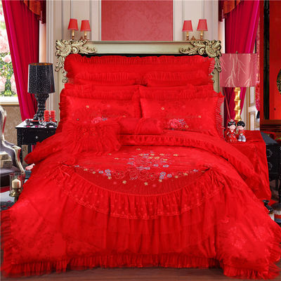 Ensemble de literie mariage de luxe 100% coton 200TC Lit de lit couette literie anti-tirage ensemble