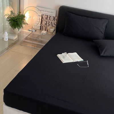 1.2m 4 pieds de lit King-Size en coton noir massif avec des rideaux assortis