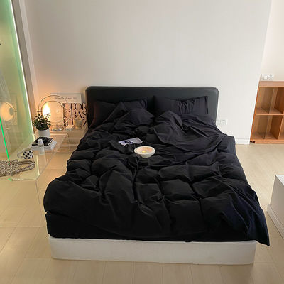 1.2m 4 pieds de lit King-Size en coton noir massif avec des rideaux assortis