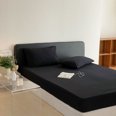 1.2m 4 pieds de lit King-Size en coton noir massif avec des rideaux assortis