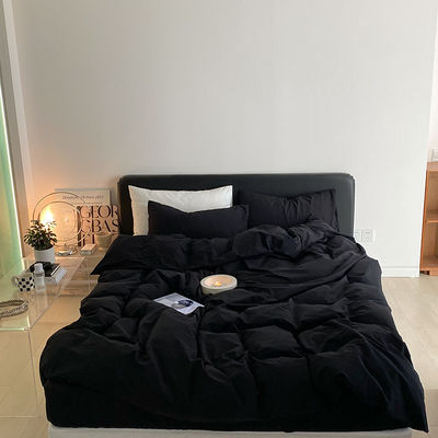 1.2m 4 pieds de lit King-Size en coton noir massif avec des rideaux assortis