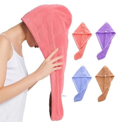 Logo personnalisé serviette pour cheveux Microfibre séchage rapide Microfibre séchage des cheveux serviette enveloppement pour femmes