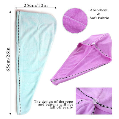 Logo personnalisé serviette pour cheveux Microfibre séchage rapide Microfibre séchage des cheveux serviette enveloppement pour femmes