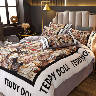 Style dessin animé 2023 Lit bébé Lit ensemble pour enfants en tissu 100% polyester
