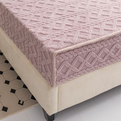 Couverture de lit en velours de corail chaud en hiver à pièce unique avec tapis antidérapant idéal pour la maison