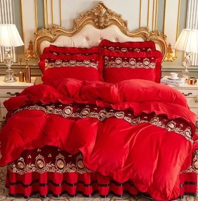 Le ponçage de la literie d'hiver européenne ensemble de broderie de luxe feuille de dentelle couverture de jupe de lit