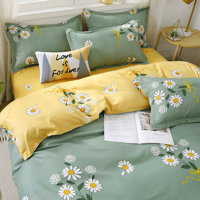 Ensemble de literie en polyester en couleur personnalisée avec couverture de couette en feuille plate et coussinet