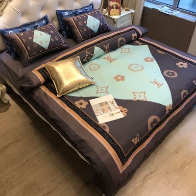 Ensemble de literie blanc taille roi 4 en 1 Satin Doux comme la soie Tissu polyester Densité