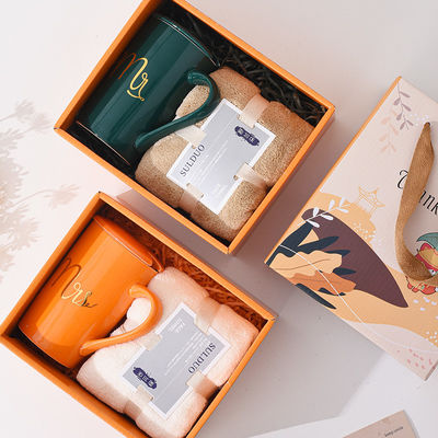 Impression gravure haute esthétique corail velours serviette tasses d'eau tasses souvenirs de mariage